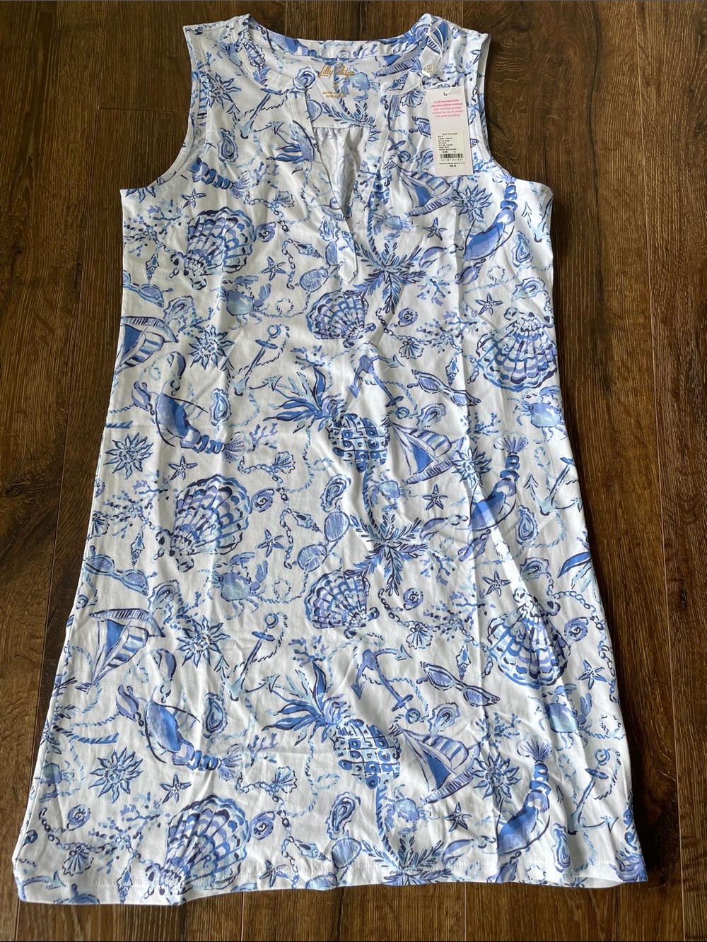 NWT Lily Pulitzer Dev Dress - Resort White Barefoot Beachcombers size small